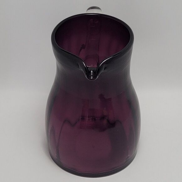 Amethyst Glass Pitcher Purple Lemonade Water JugWith Clear Handle - Picture 5 of 15